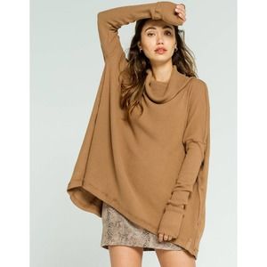 Free People Juicy Long Sleeve Mock Neck Top Size S